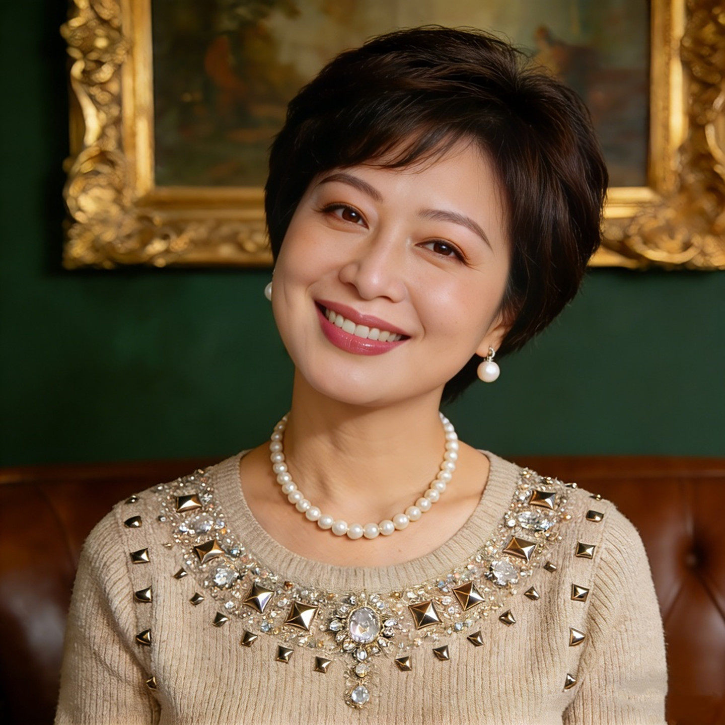假发女全头套真人发丝中老年妈妈款光头可用全真发套短卷发轻薄