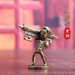 纯黄铜复古炮弹小子摆件模型手办中式创意黄铜摆件跨境热卖铜摆件
