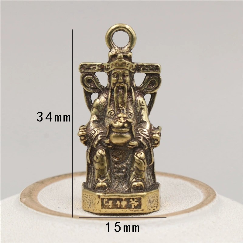 纯黄铜仿古做旧财神爷挂件招财进宝创意吊坠汽车钥匙扣地摊产品