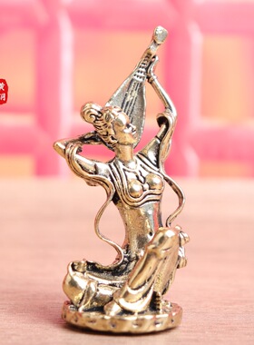 黄铜飞天仕女摆件家居装饰品办公室桌面小摆设创意工艺品