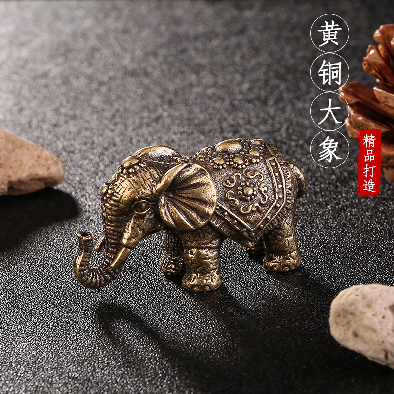 铜象摆件纯铜招财祈福风水象大象茶宠摆件