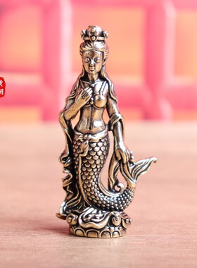 跨境热销黄铜美人鱼摆客厅装饰美女人物雕像工艺品办公室创意送礼