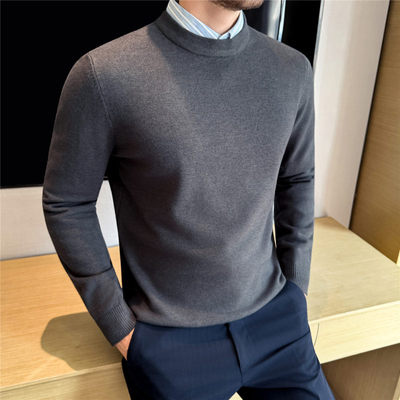 针织毛衣长袖男士圆领2025新款t恤内搭男款上衣秋冬季男士打底衫