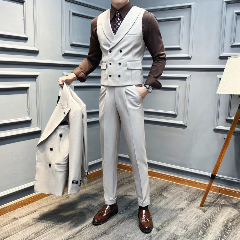 定制logo酒吧KTV台球厅桌球餐饮服务员工作服男西装马甲裤子套装