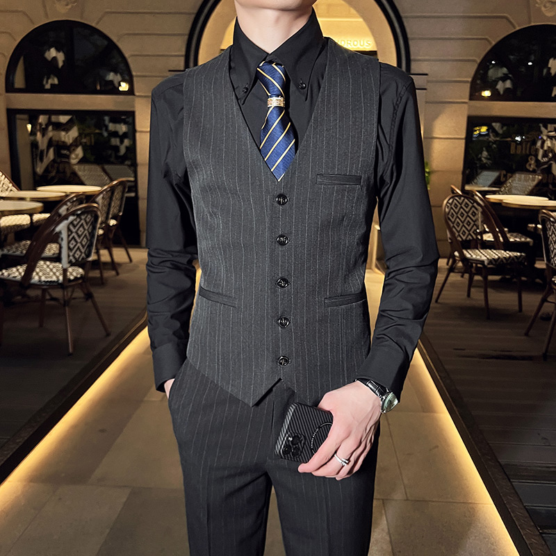 定制logo酒吧KTV台球厅桌球餐饮服务员工作服男西装马甲背心坎肩