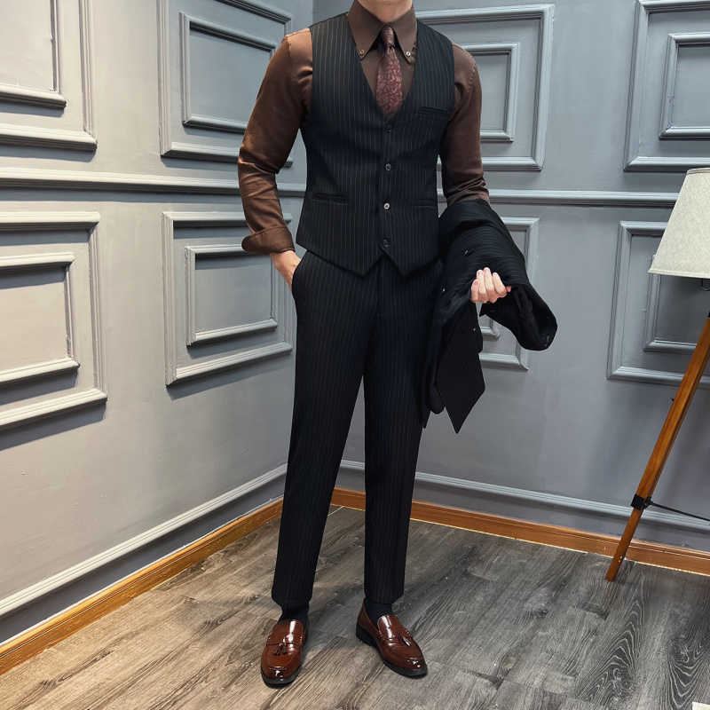 定制logo酒吧KTV台球厅桌球餐饮服务员工作服男西装马甲裤子套装