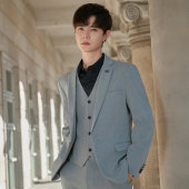 男士 商务休闲帅气小西装 修身 结婚礼服正装 三件套 韩版 新郎西服套装