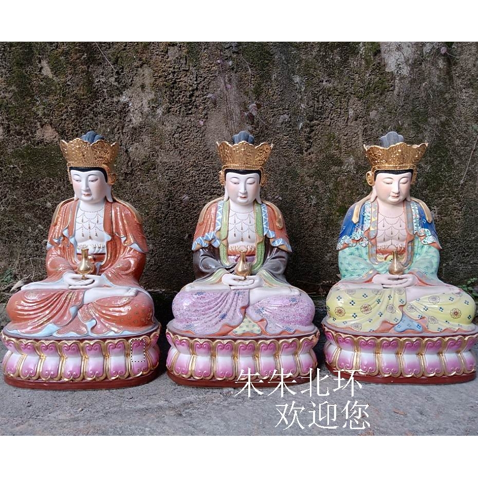 景德镇雕塑陶瓷佛像毗卢观音坐莲毗卢观音菩萨瓷像家居供奉摆件46