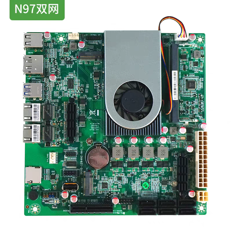 N97双2.5g网工控6盘双m2固态mini ITX主板替n100/150/pcie扩展