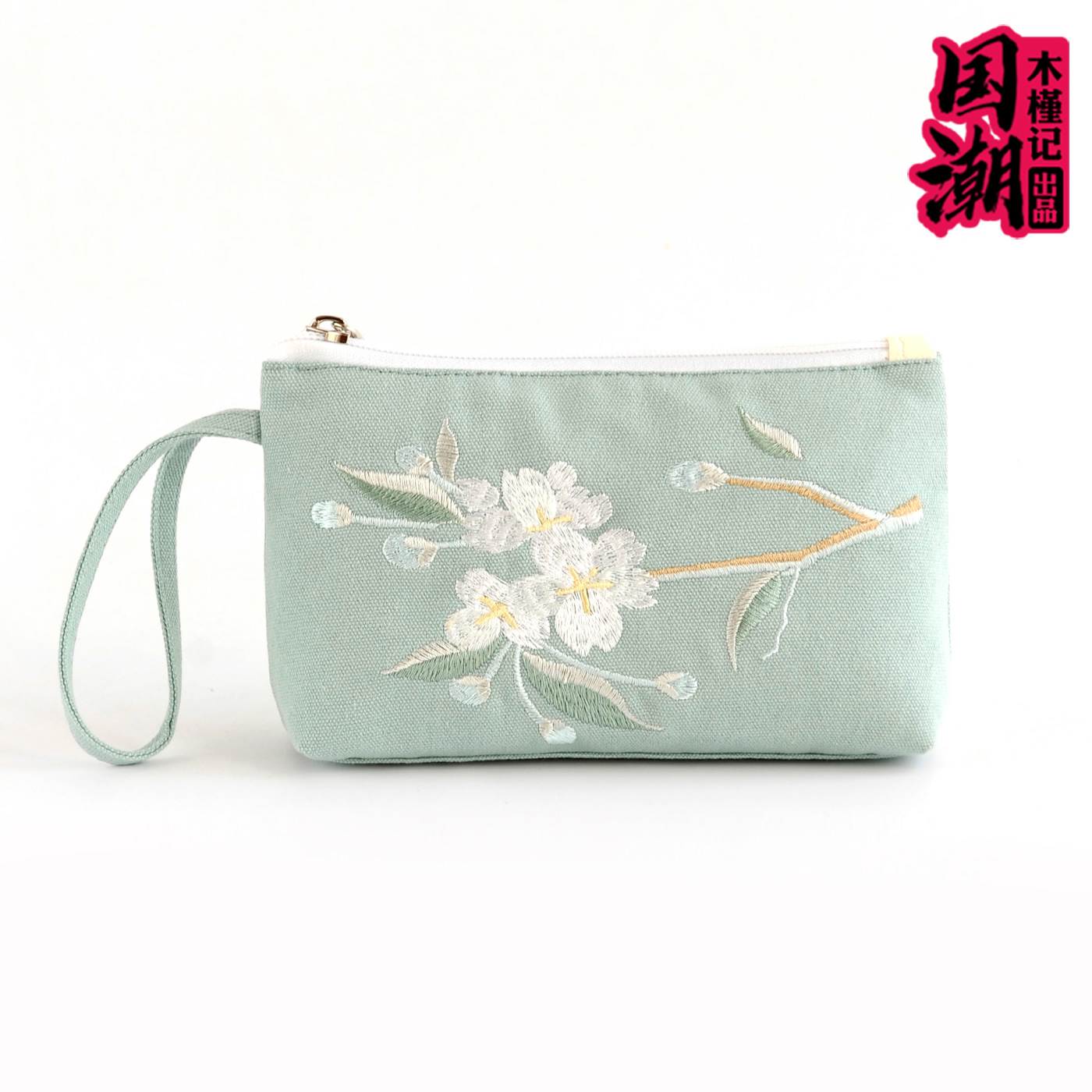 中国风刺绣花帆布手机包钥匙钱包手挽手拿包春夏季民族风女小包