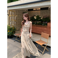 2025年新款喬其紗杏色連衣裙
