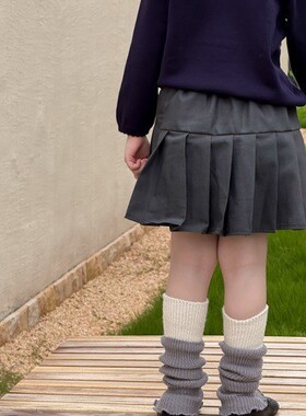 木木虫儿童袜套撞色刺绣秋冬季女