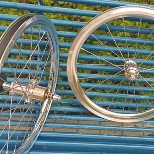 小布直拉外7轮组抛光亮光银前20后24孔加粗辐条车圈版 112