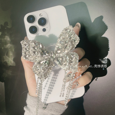 ins风高级蝴蝶流苏支架气囊手机支架追剧懒人神器便携桌面 架子女