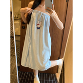 馨帮帮杂货铺家用魔术贴浴巾可爱卡通裹巾吸水速干兔头猫咪浴裙女