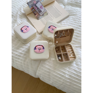 馨帮帮杂货铺 随身便携戒指项链耳环饰品盒可爱卡通首饰收纳盒女