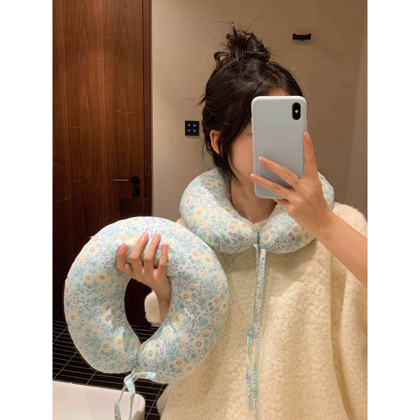 旅行飞机枕办公室午睡碎花U型枕