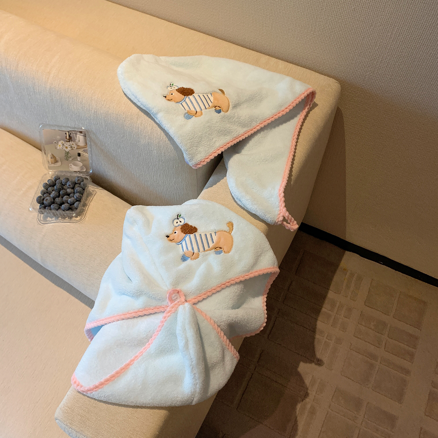 卡通浴帽吸水速干可爱小狗干发帽