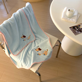 馨帮帮杂货铺 卡通小狗浴巾珊瑚绒亲肤吸水速干裹巾学生可爱毛巾