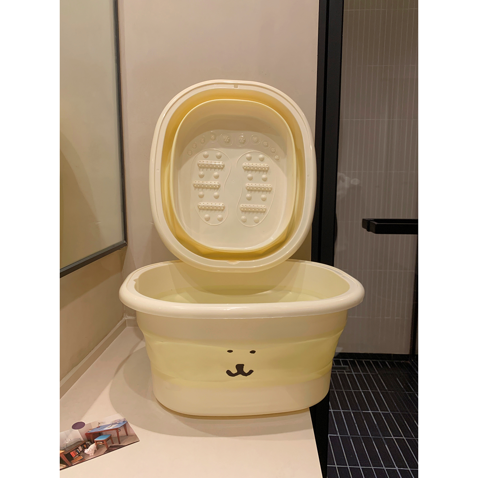 便携足浴盆可折叠家用卡通泡脚桶