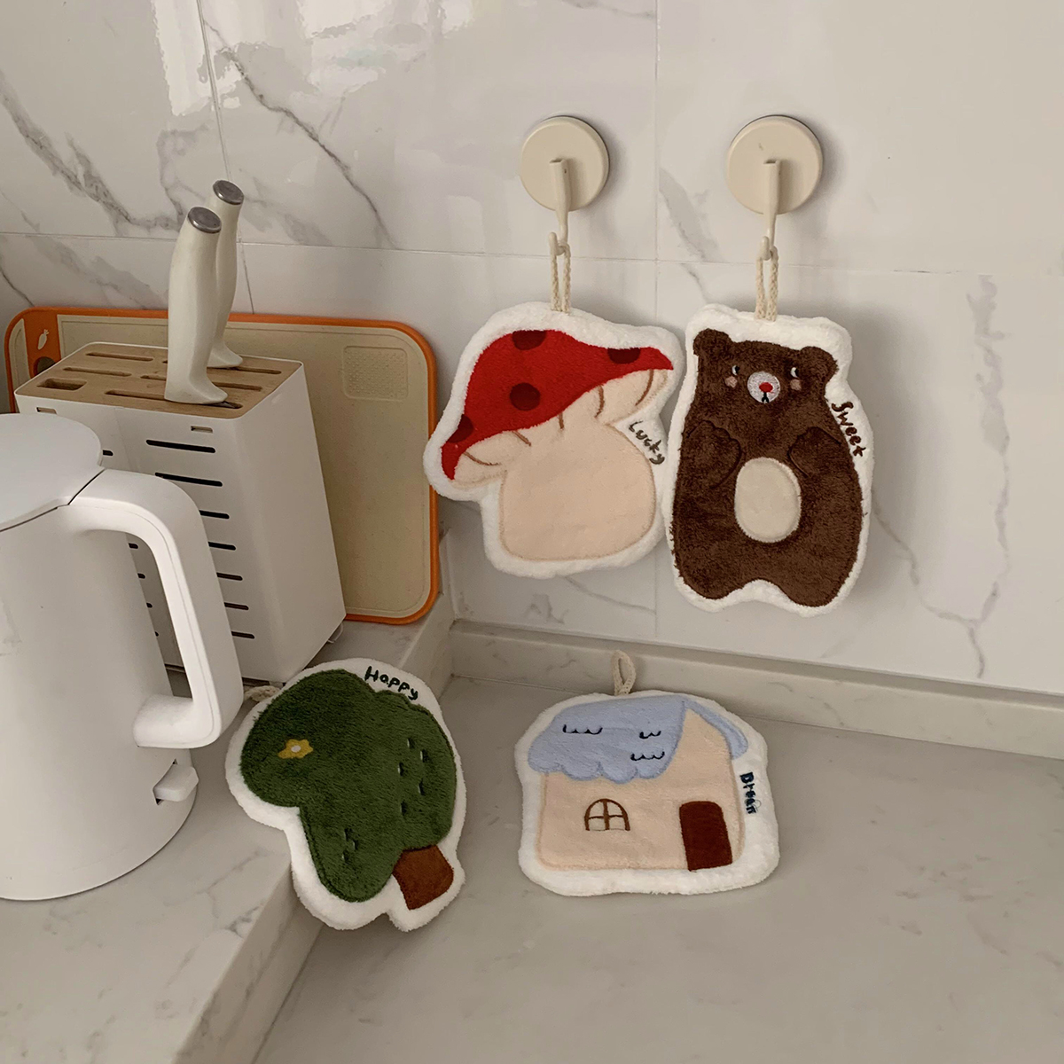 擦手毛巾挂式卡通可爱厨房擦手巾