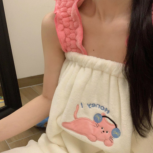 可穿式浴巾吸水速干可爱卡通浴裙