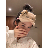 馨帮帮杂货铺 午休睡觉遮光眼罩卡通可爱猫咪毛绒眼罩女睡眠专用