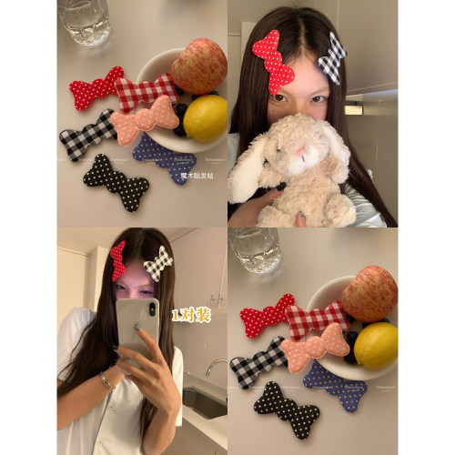 前额侧边碎魔术贴蝴蝶结刘海贴