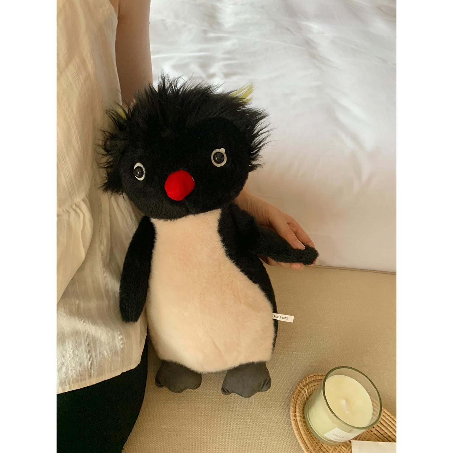 爆炸头企鹅抱枕丑萌玩偶可爱娃娃