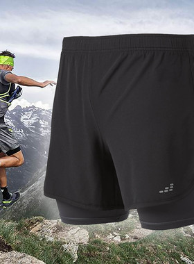 美国2合1性能Ultra快干多功能健身运动4分裤越野跑步弹力速干短裤