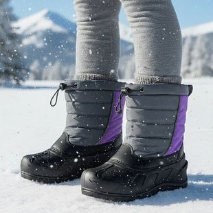 美国极地防寒户外全防水加棉耐磨小童保暖雪地靴宝宝冬季玩雪靴子