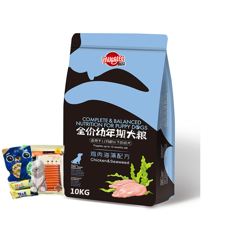 GG/麻瓜全价幼年期犬粮10kg 鸡肉海藻配方调理肠胃幼犬粮20斤包邮
