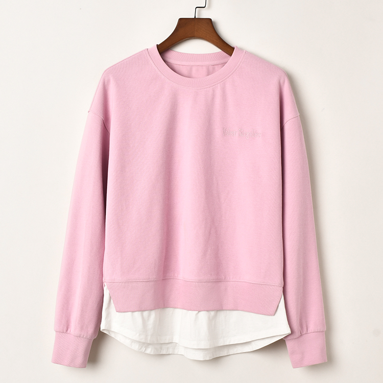 艾诺丝系列品牌折扣女装2024秋款套装设计感卫衣宽松圆领上衣