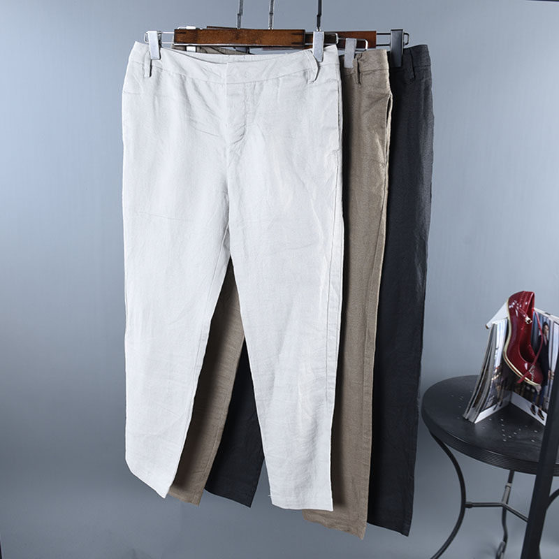 品牌折扣正品特价春款新品时尚百搭简约暗扣系扣休闲长裤女裤