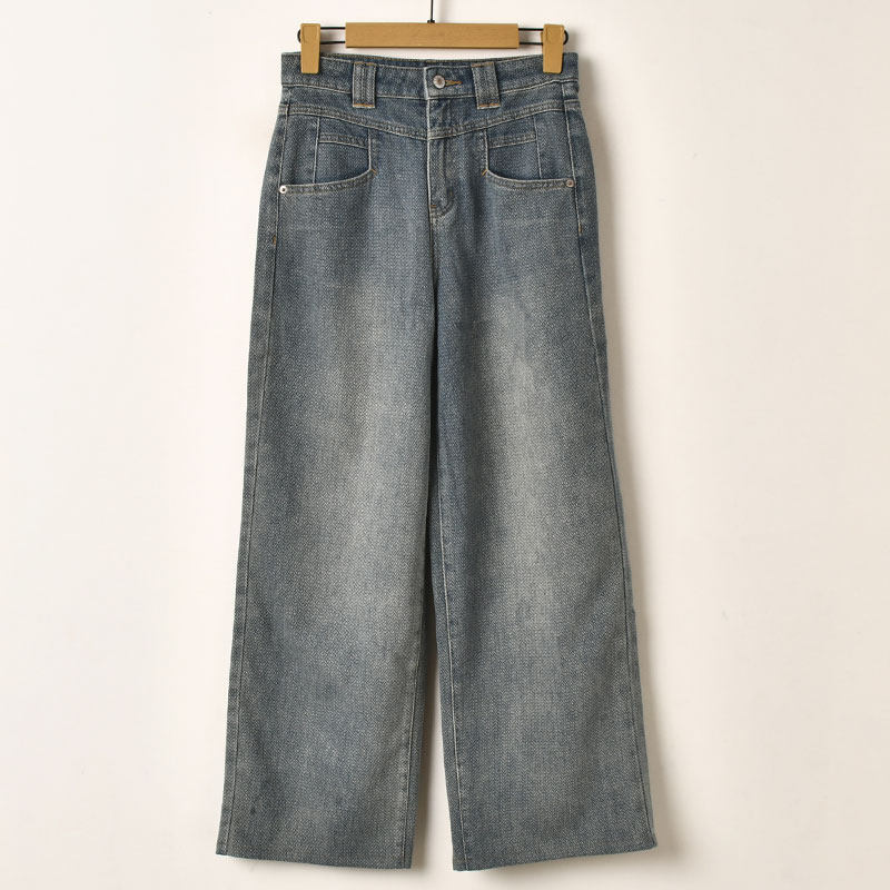 艾诺丝系列高腰宽松牛仔阔腿裤女蓝色显瘦百搭休闲直筒裤,女装/女士精品,休闲裤,淘宝优惠券,粉丝福利购,淘宝优惠卷