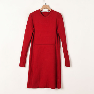 女装品牌折扣特价正品时尚针织弹力中长款连衣裙韩版打底裙