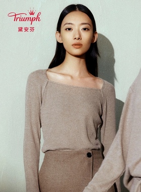 黛安芬暖衣家居女美拉德舒适方领罗纹上装HP00182HP00183HP00184