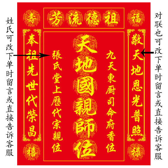 祖德流芳竖版油画印布艺术微喷可定做其它家堂号非十字绣