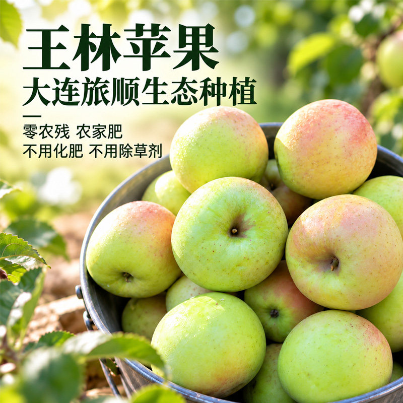 大连王林苹果正宗产地直发生态种植红富士新鲜水果孕妇宝宝放心吃
