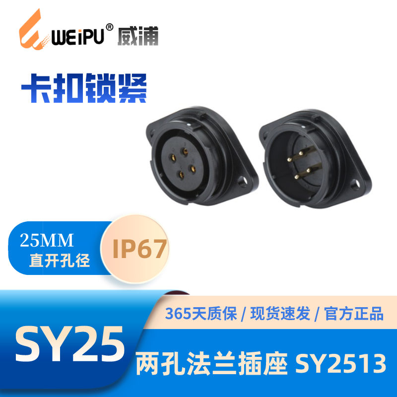 WEIPU威浦SY2513两孔法兰插座