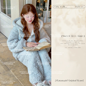 珊瑚绒长袖 Bananagirl睡衣女套新款 冬季 加厚加绒简约家居服可外穿