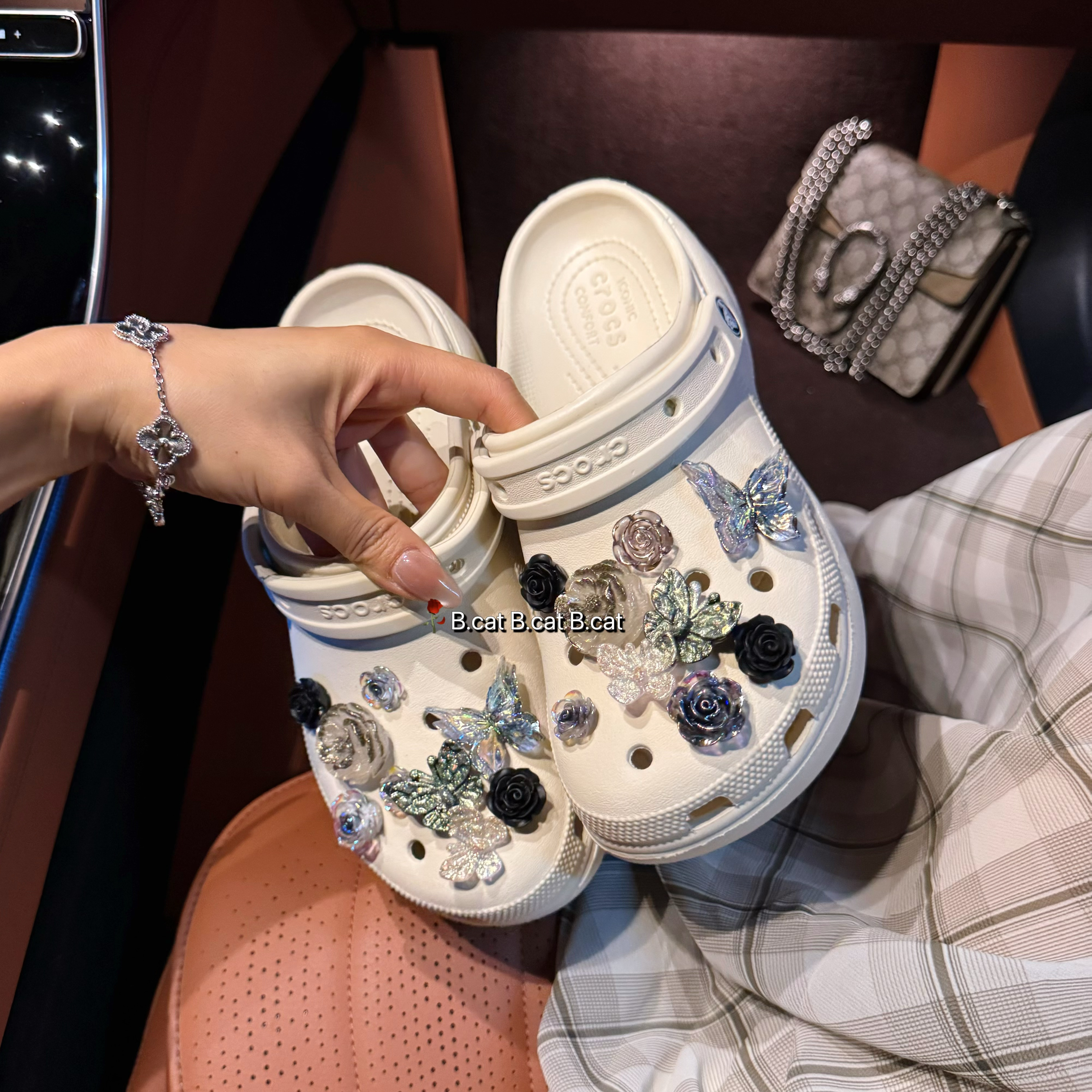 【花踪魅影】原创洞洞鞋鞋花鞋扣装饰配件闪亮高级鞋花crocs适配