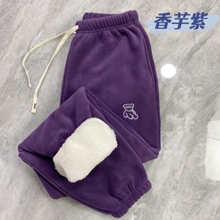 羊羔绒暖棉裤 一体绒百搭居家外穿爆款 巨厚加绒加厚小熊暖暖裤 冬季