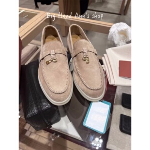 金属扣一脚蹬老钱风平软底豆豆鞋 BHA 男女同款 真皮乐福鞋 2026新款