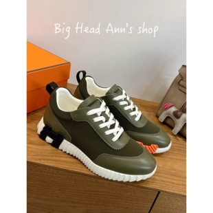 百搭德训鞋 BHA 透气系带时尚 军绿色拼接运动休闲鞋 2026春季 男士