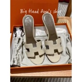 Head 一字拖女外穿夏季 Ann Big shop 粗跟镂空H型凉拖鞋 欧美风