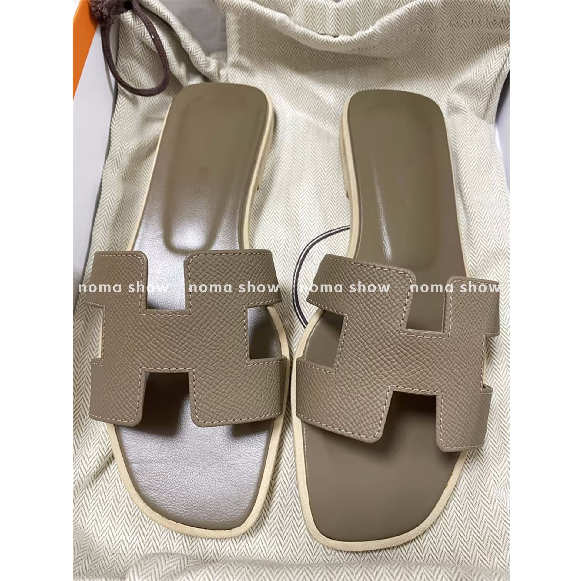 Big Head AnnH型装饰一字拖女外穿平底防滑全包头牛皮凉拖鞋休闲,女鞋,一字拖,淘宝优惠券,粉丝福利购,淘宝优惠卷