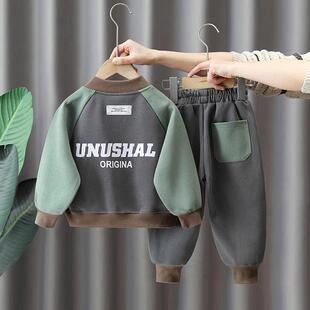 1-2到3至4周5岁半多男童春秋卫衣裤子两件套装新款帅气儿童运动装