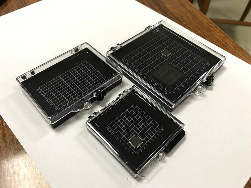芯片自吸盒样品存放盒晶片盒附胶盒ic电子元器件硅片防静电自粘盒