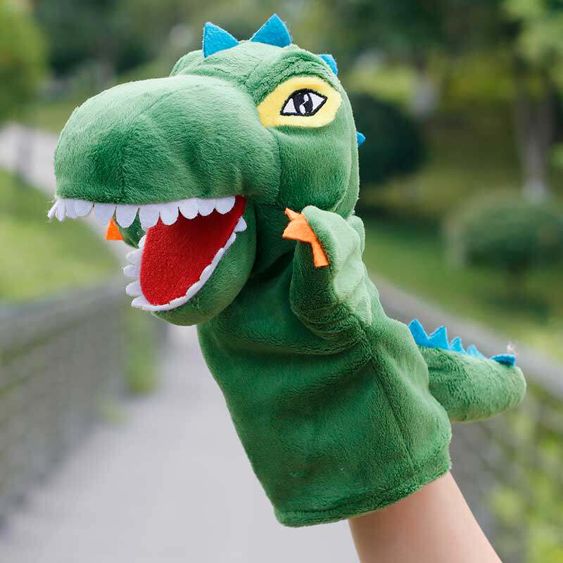 亲子讲故事道具大号动物手偶恐龙毛绒玩具手套手指偶腹语公仔娃娃
